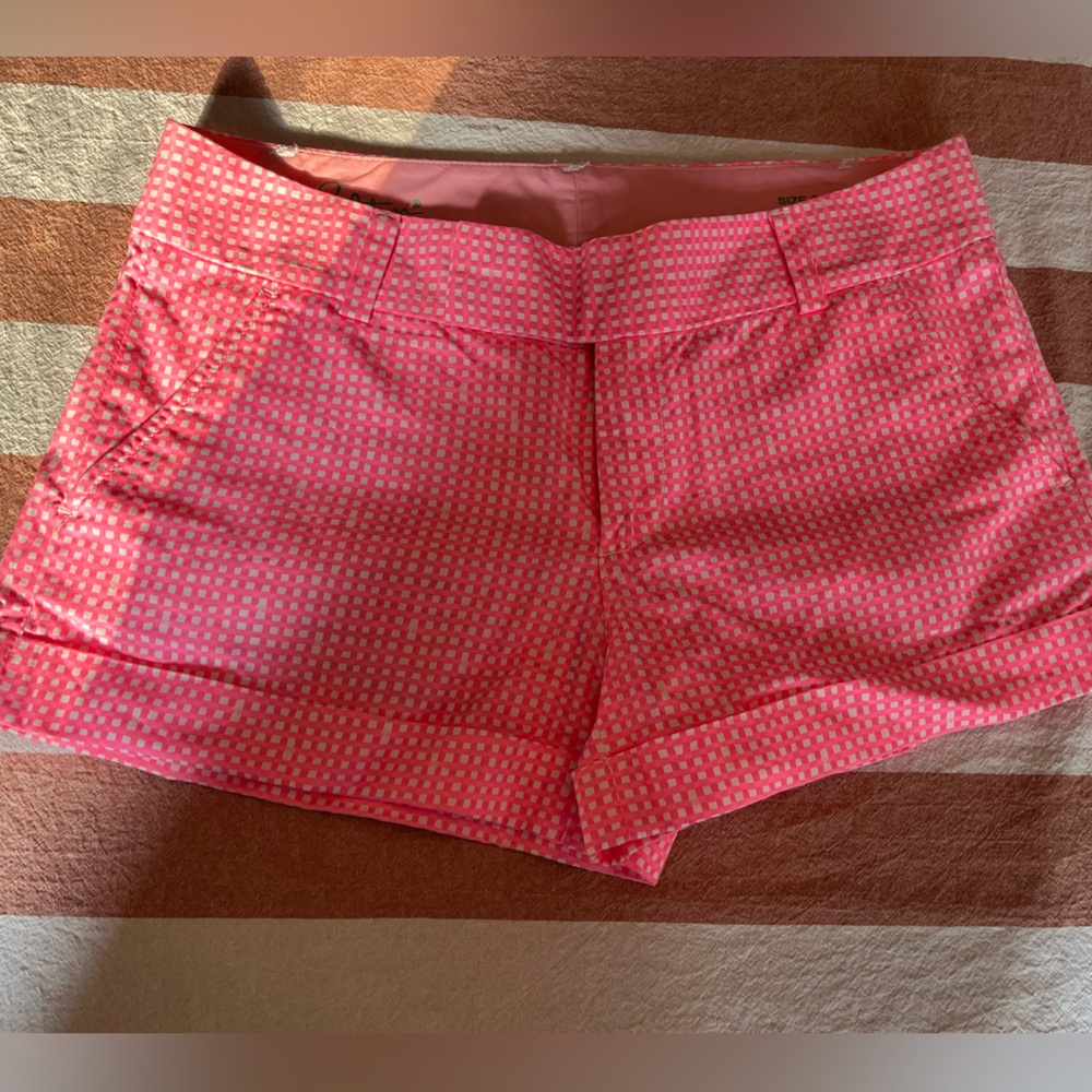 Lilly Pulitzer Pink Gingham Barclay Shorts